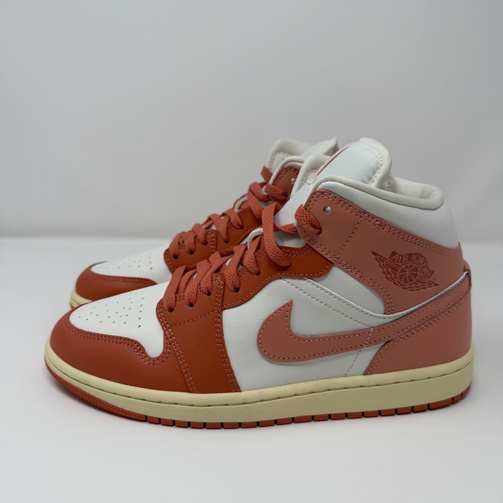 Nike Air Jordan 1 Mid WMNS 9.5 Sail Madder Root Orange Sneakers BQ6472-18 - NIB